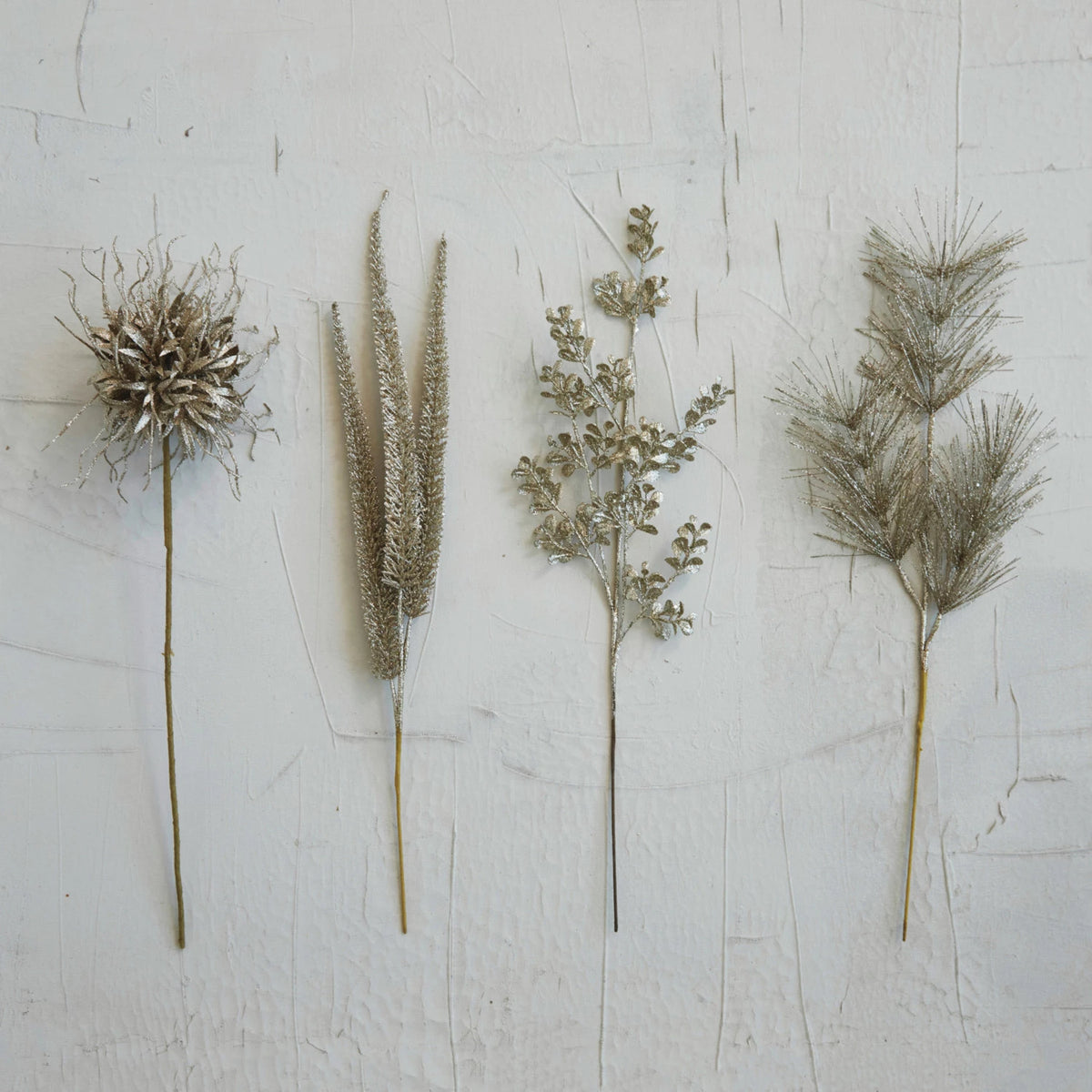 Champagne Color 27.5" Faux Leaf Pick