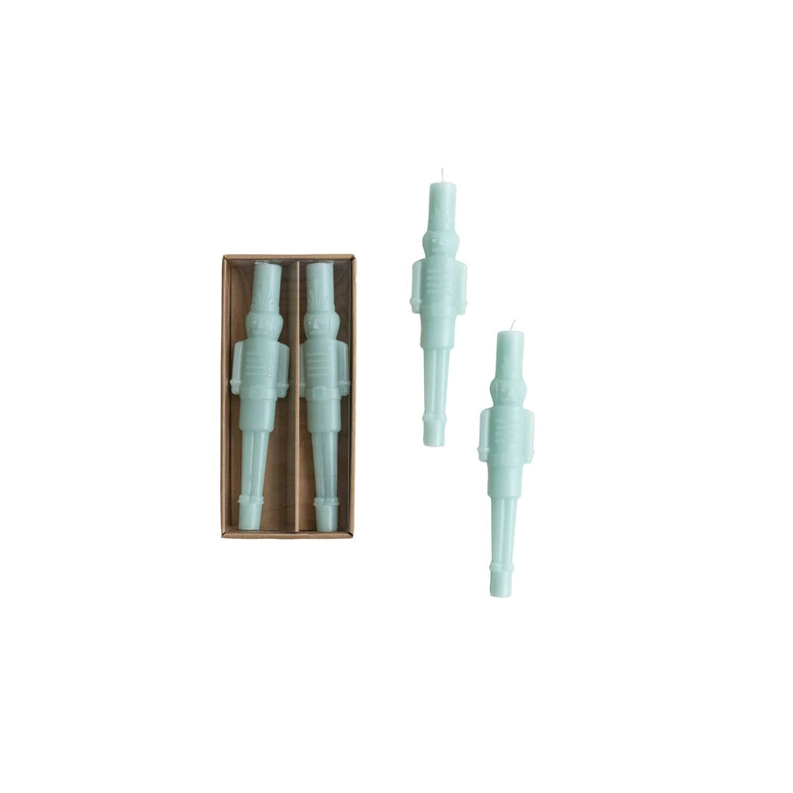Unscented Nutcracker Shaped Taper Candles in Box, Set of 2