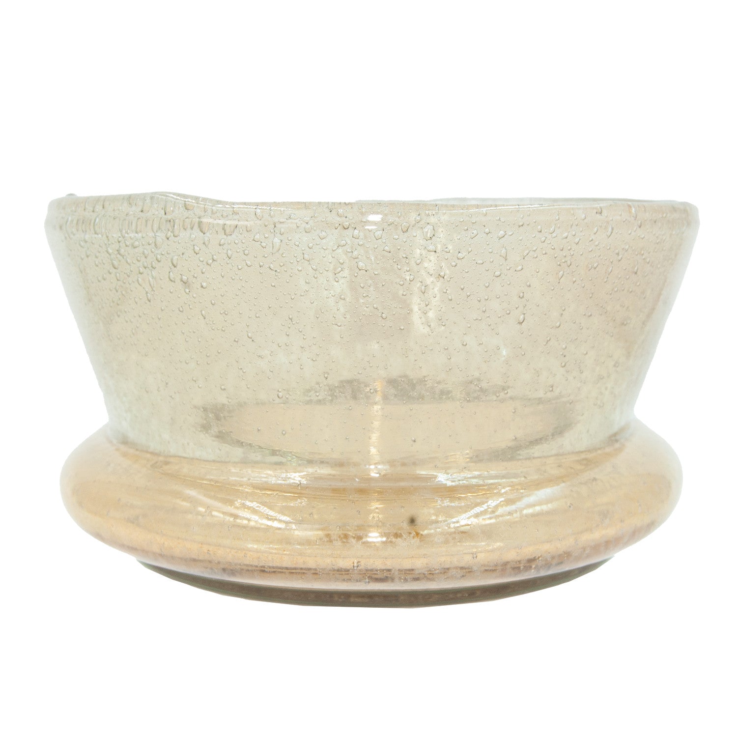 Decorative Seeded Glass Bowl, Champagne Color