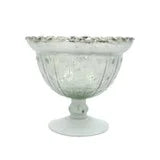 Decorative Embossed Mercury Glass Footed Bowl