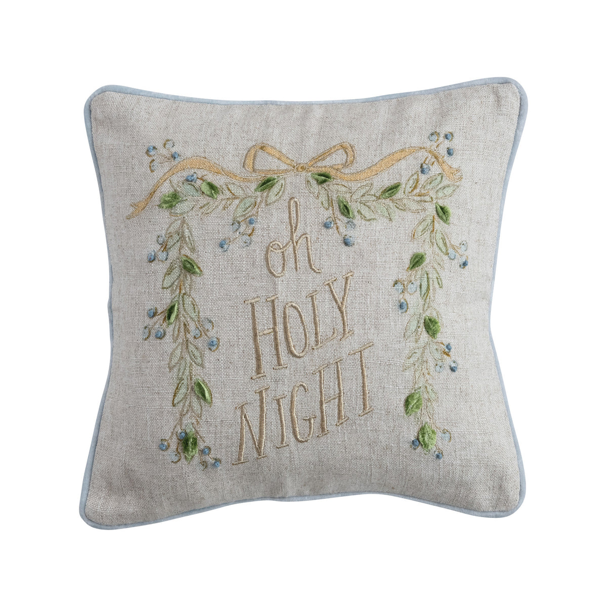 16" Square Cotton & Linen Printed Pillow with Velvet Back ©