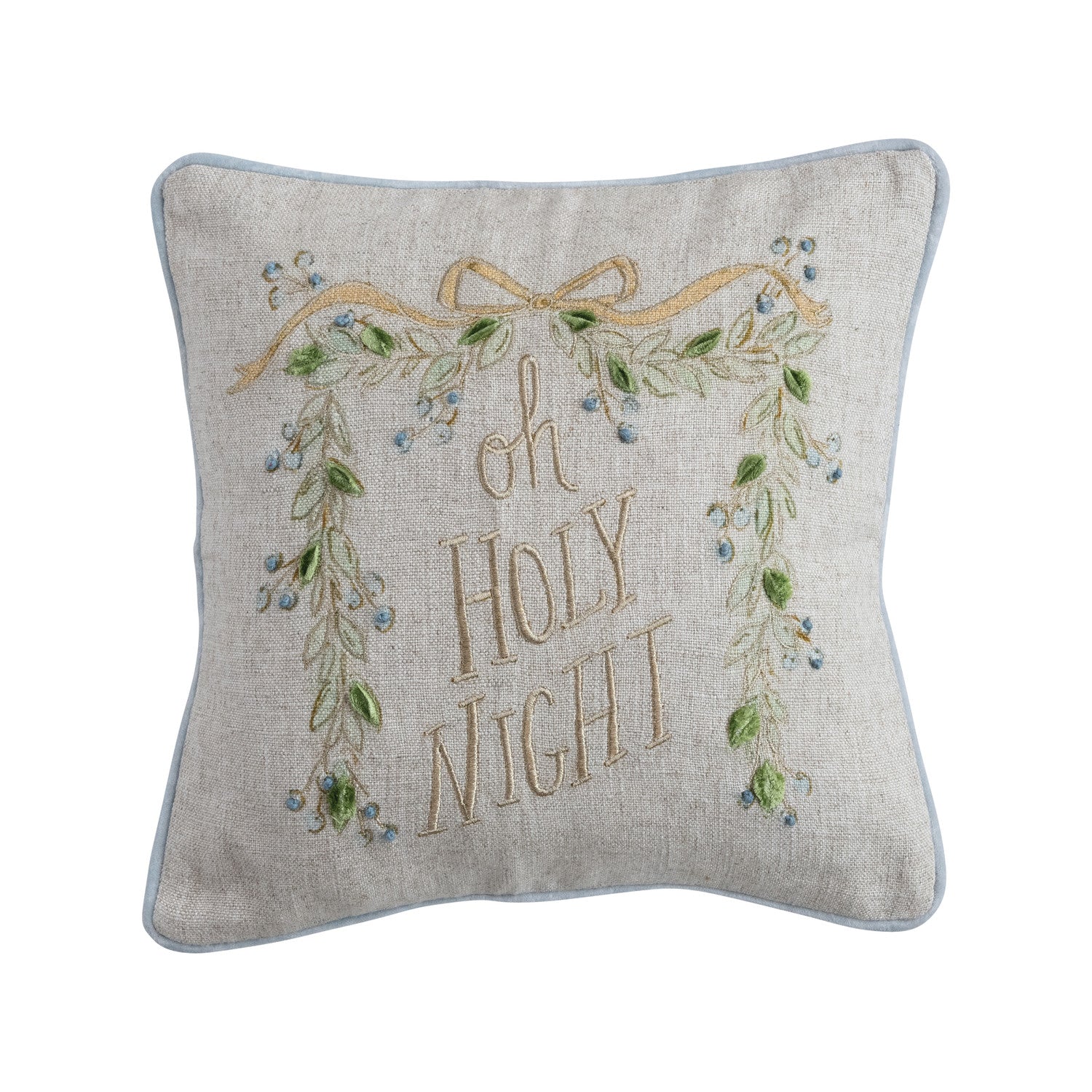 16" Square Cotton & Linen Printed Pillow with Velvet Back ©