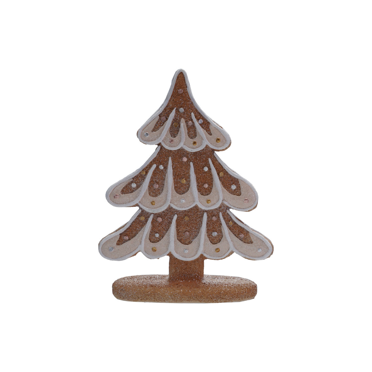 6-1/4"L x 2"W x 8"H Resin Gingerbread Tree, Multi Color