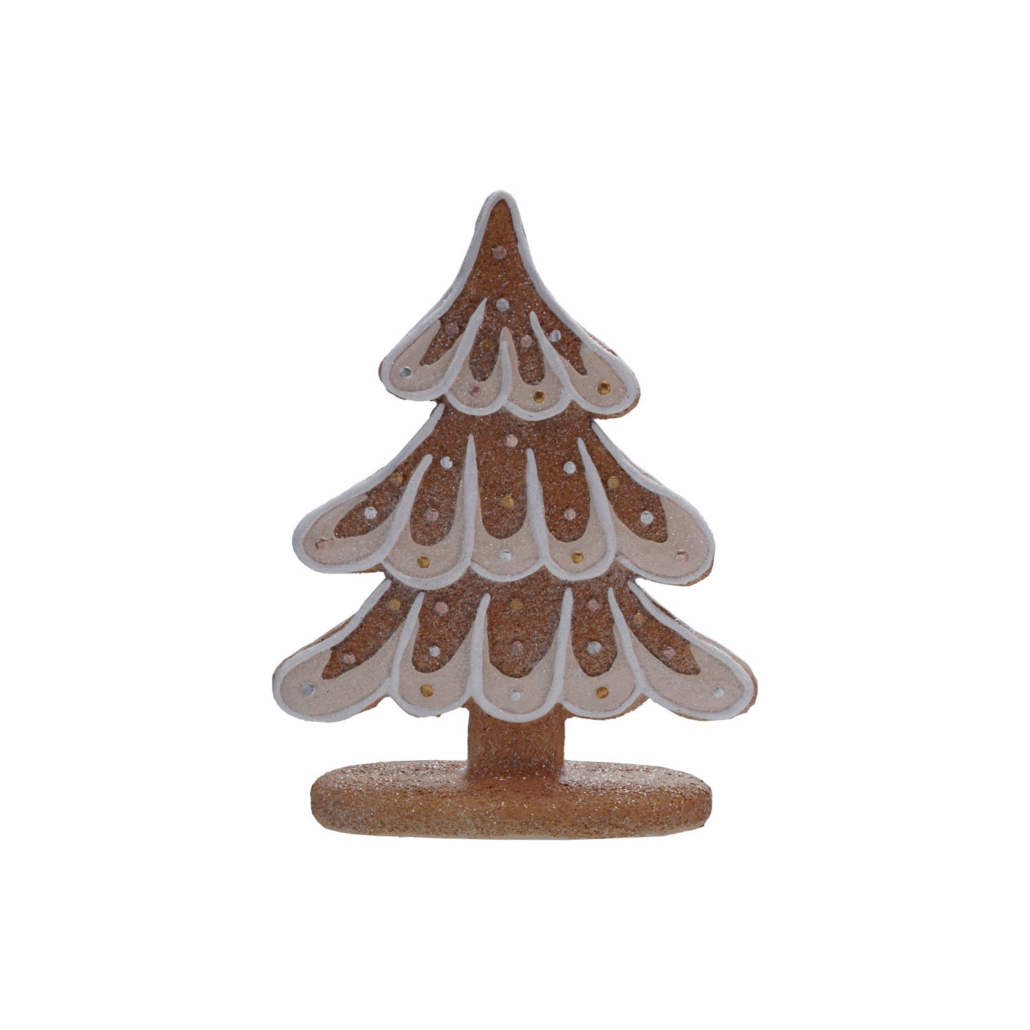 6-1/4"L x 2"W x 8"H Resin Gingerbread Tree, Multi Color