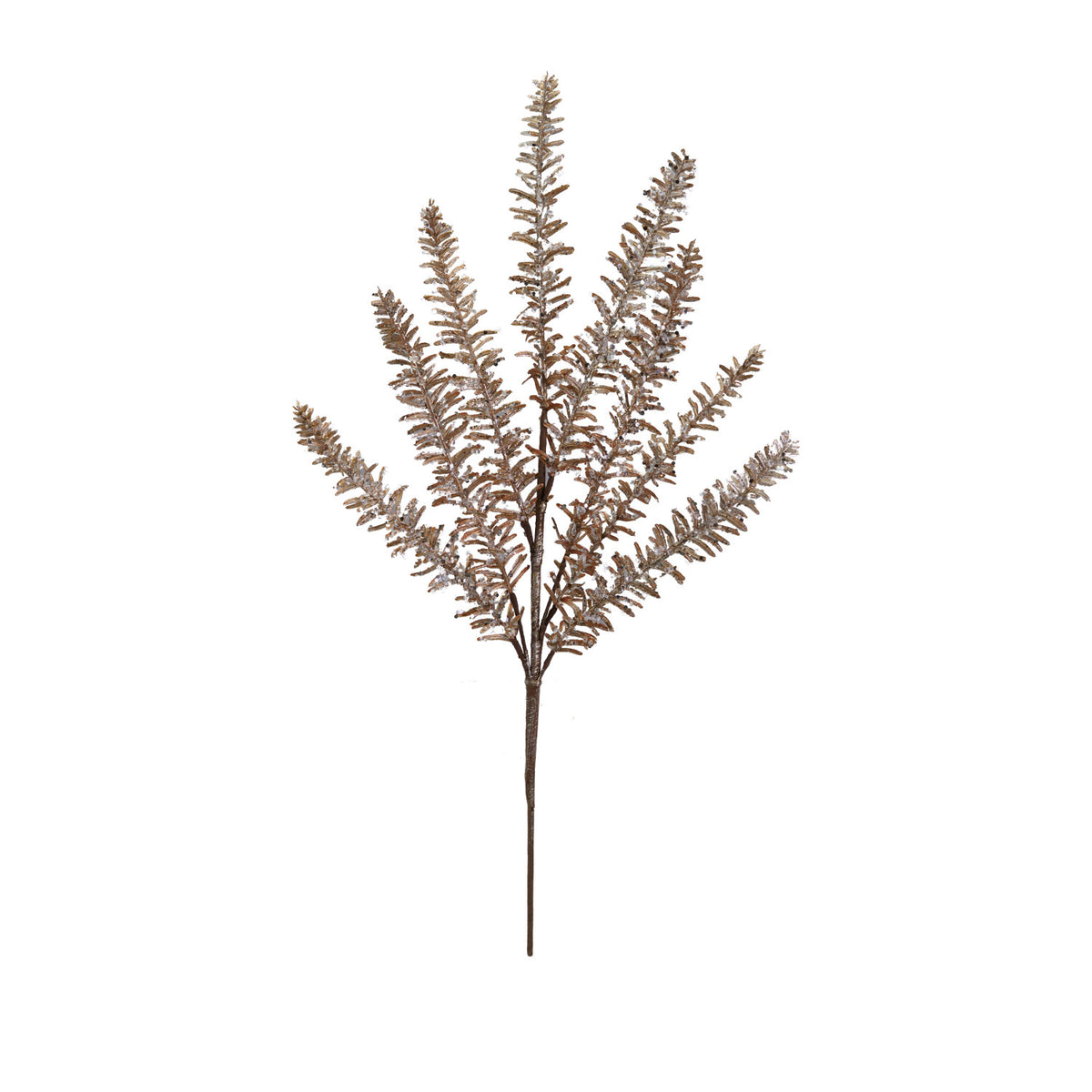 26"H Faux Pine Stem with Glitter, Gold Ice Finish