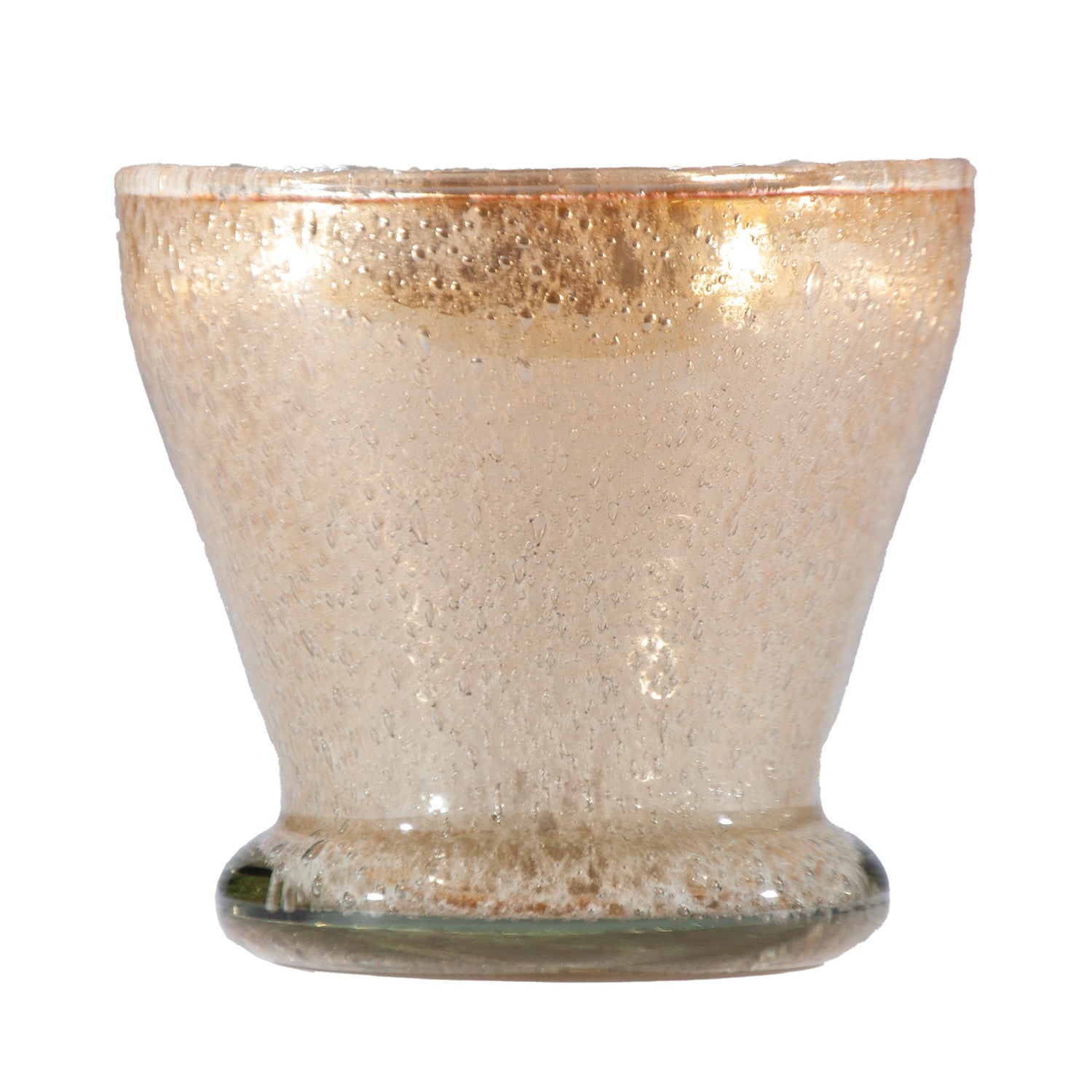 Seeded Glass Tealight/Votive Holder, Iridescent Champagne Finish