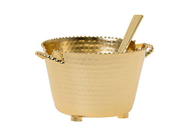 Large Beaded Container Bowl With Spoon - Gold - One Amazing Find: Creative Home Market