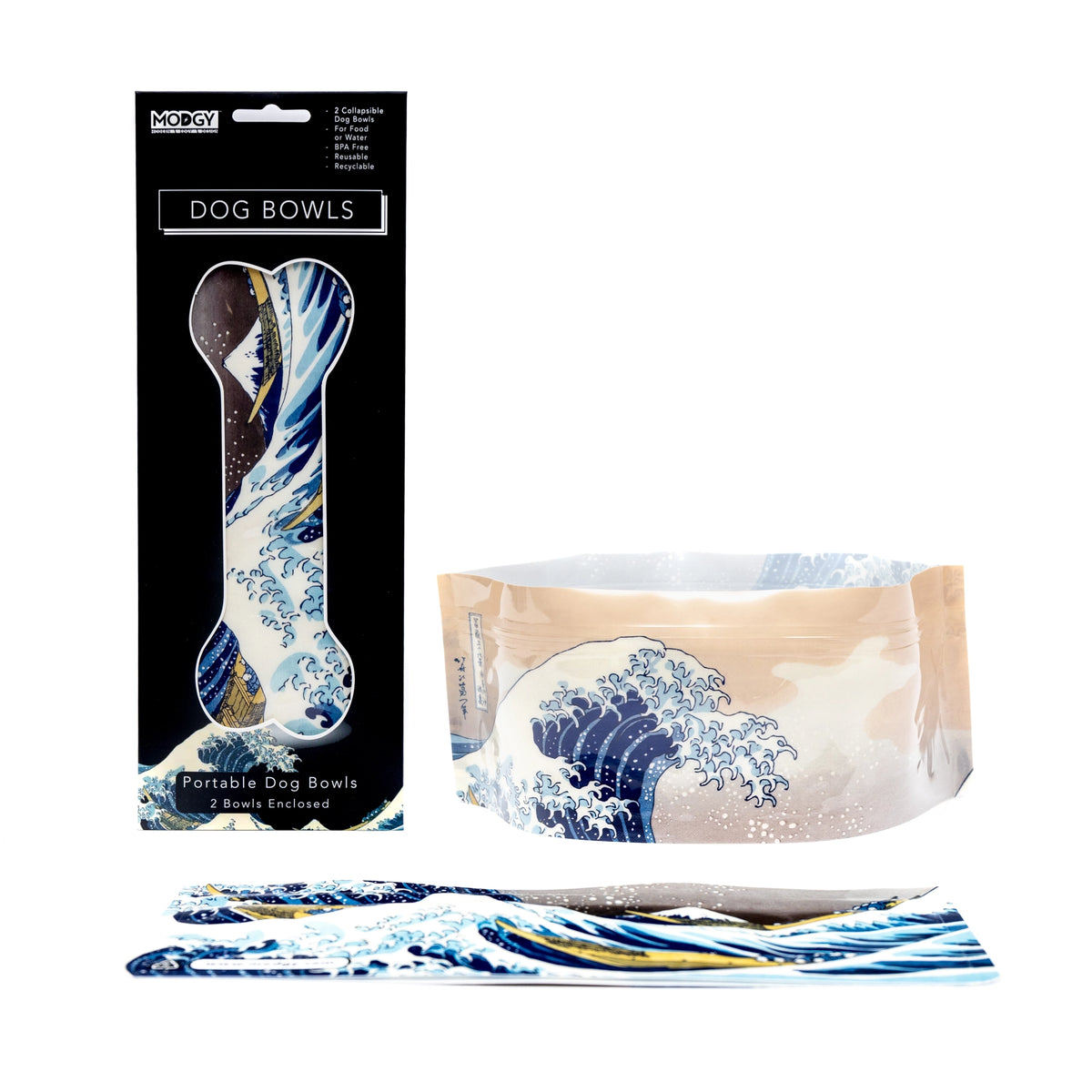 The Great Wave Dog Bowls