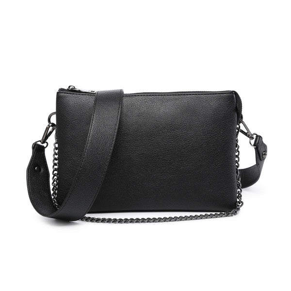 Izzy Crossbody with Chain Strap - Black