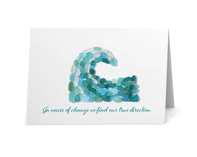 Sea Glass Aquamarine Waves of Change Card - One Amazing Find: Creative Home Market