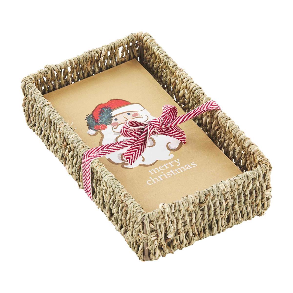 Santa Powder Room Napkin & Basket Set - One Amazing Find: Creative Home Market