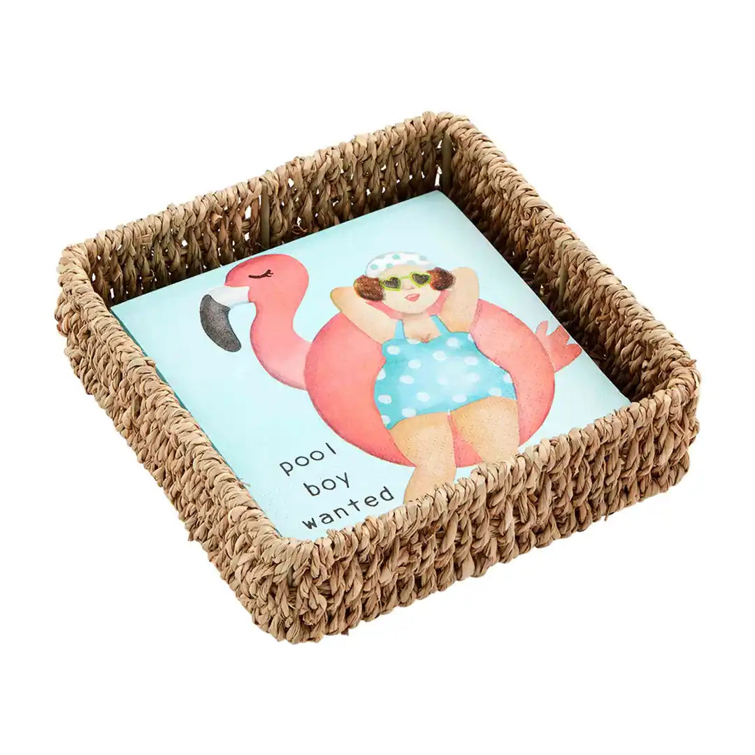 Summer Pool Napkin & Basket Set