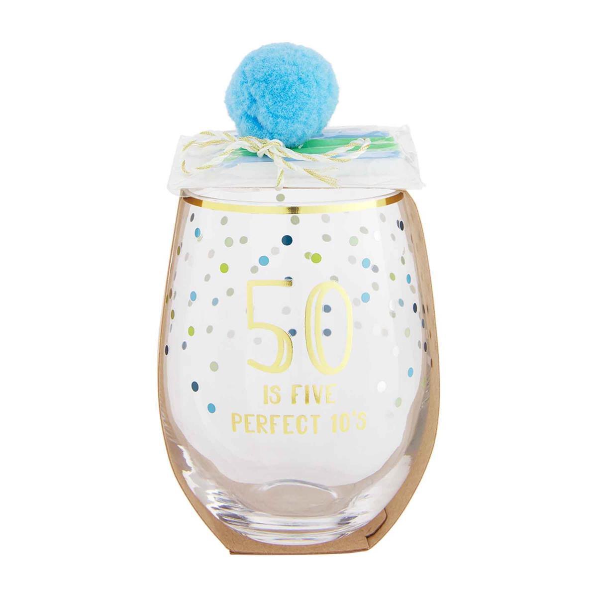 50 Birthday Wine Glass & Candle Set - One Amazing Find: Creative Home Market