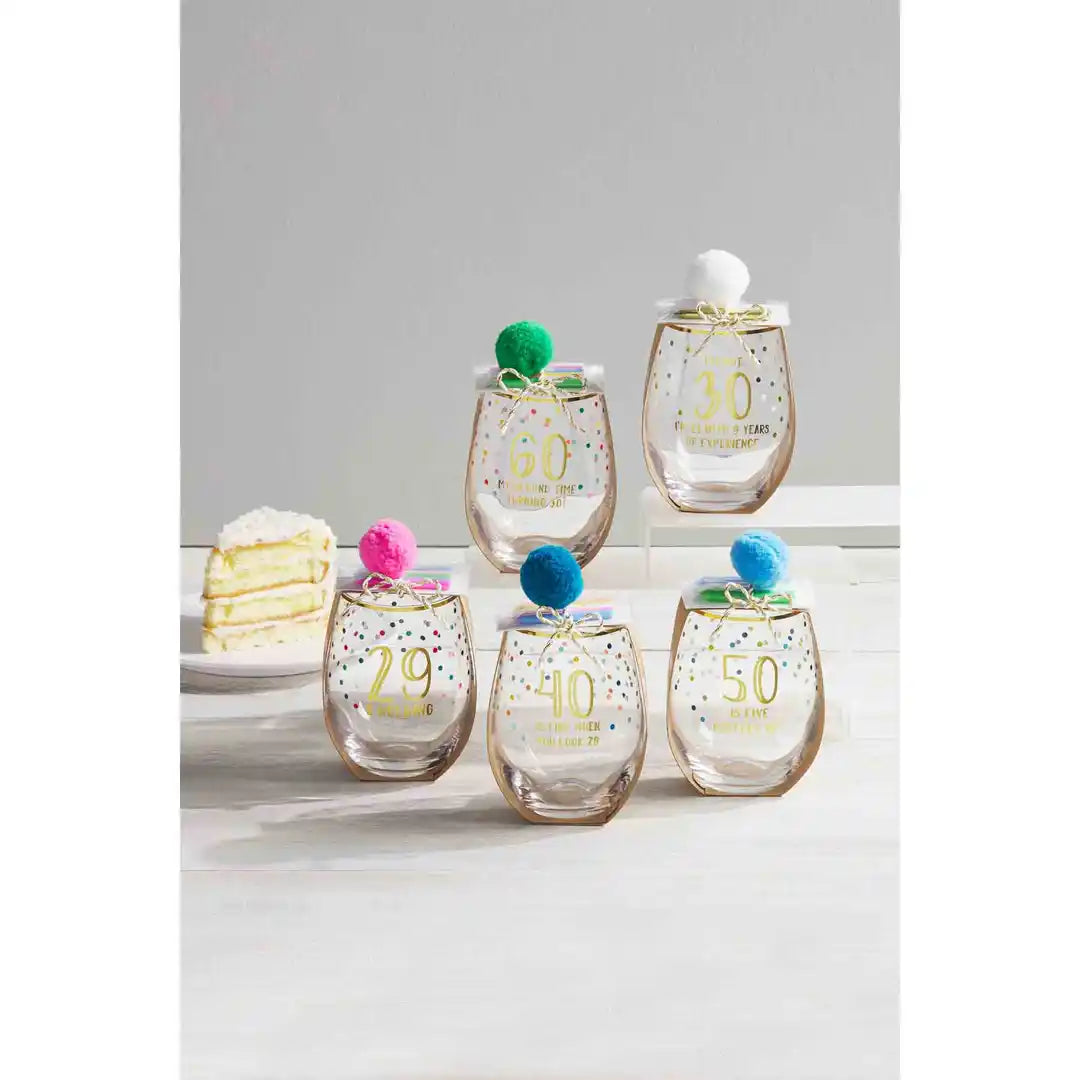 50 Birthday Wine Glass & Candle Set