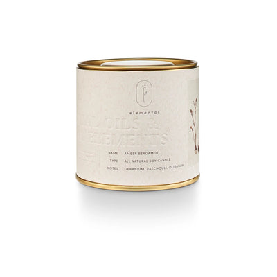 Amber Bergamot Natural Tin 8.5 oz Candle - One Amazing Find: Creative Home Market