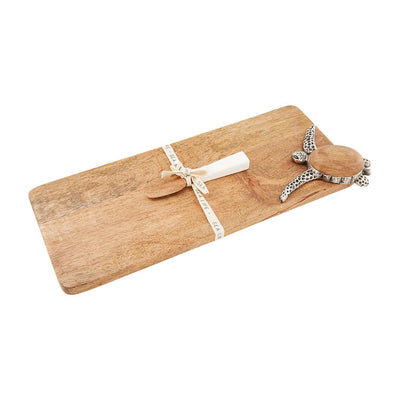 Turtle Mango Wood Serving Board and Spreader Set - One Amazing Find: Creative Home Market