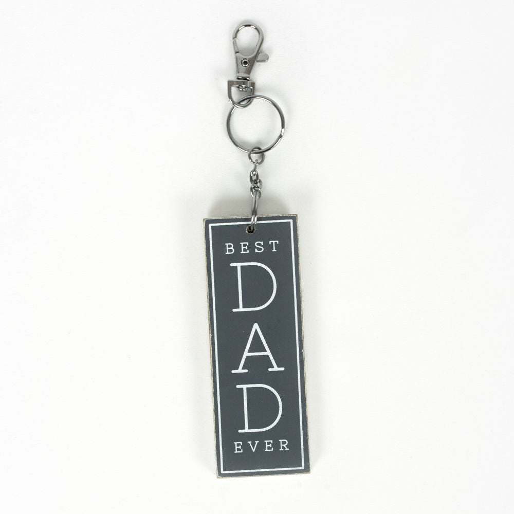 Best Dad Ever Reversible Wood Keychain