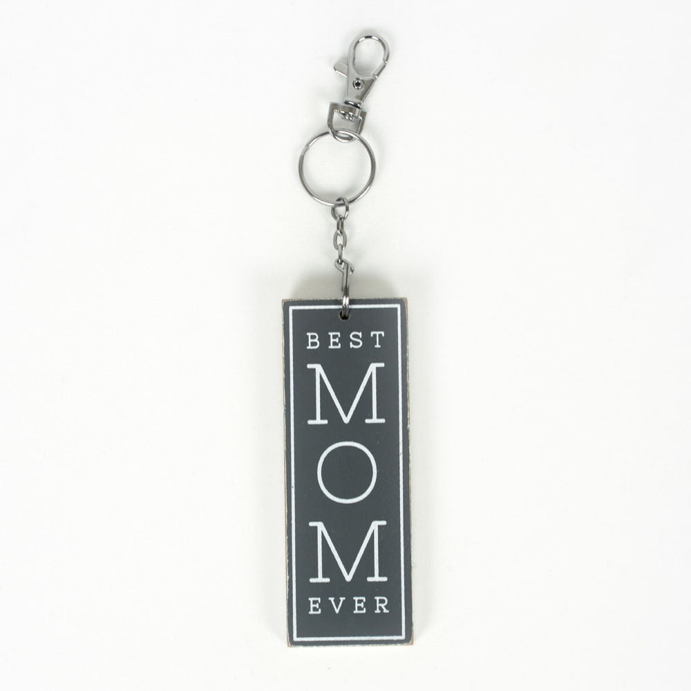 Best Mom Ever Reversible Wood Keychain