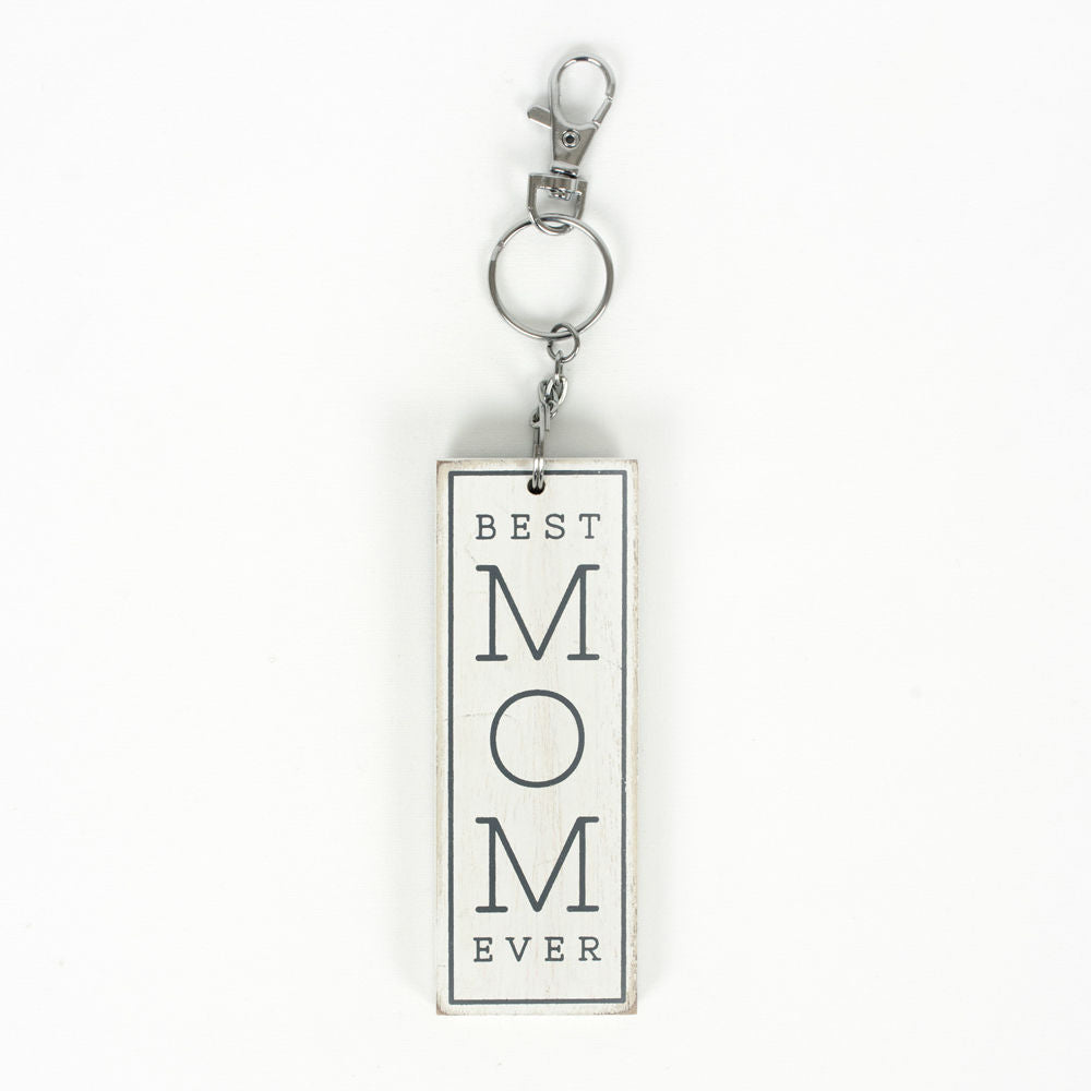 Best Mom Ever Reversible Wood Keychain