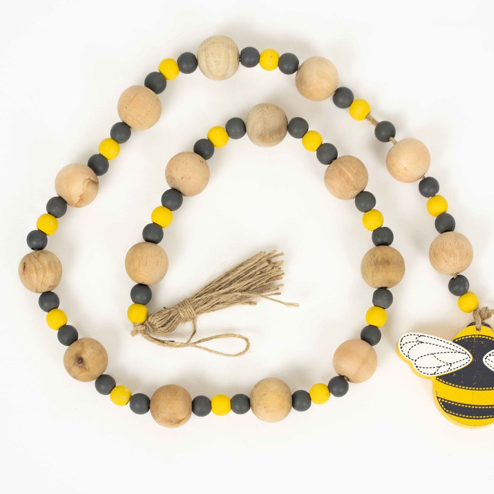 Bee Wood Bead Garland