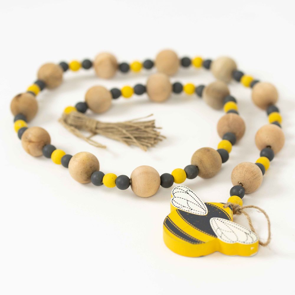 Bee Wood Bead Garland