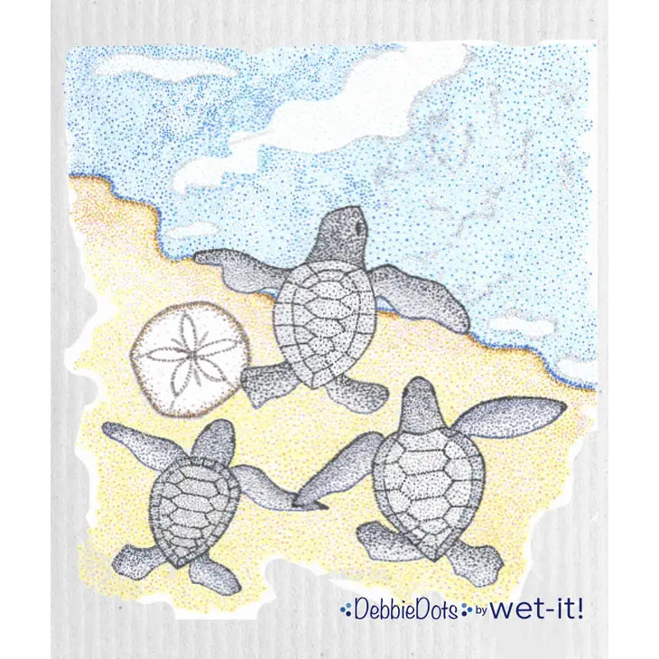 Debbie Dots Turtle Hatchlings Swedish Cloth