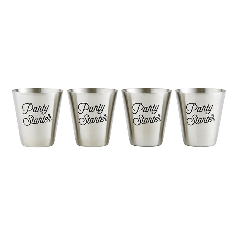 Party Starter Stainless Steel Shot Cups 4 Pack