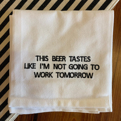 This Beer Tastes Like...Funny Embroidered Towel - One Amazing Find: Creative Home Market