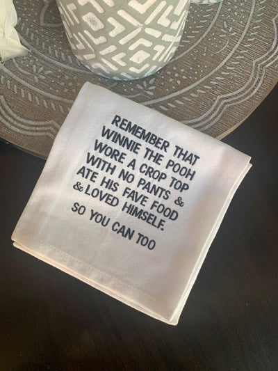 Remember that Winnie the Pooh...Funny Embroidered Towel - One Amazing Find: Creative Home Market