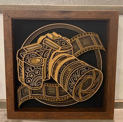 Wooden Laser Cut Mandala - Camera - One Amazing Find: Creative Home Market