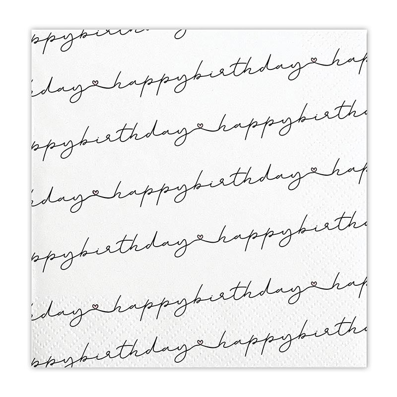Happy Birthday Script 5" Cocktail Napkins 20 Ct