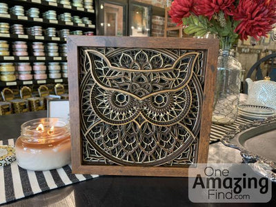 Wooden Laser Cut Mandala - Owl - One Amazing Find: Creative Home Market
