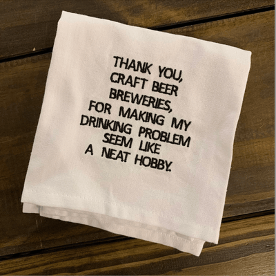 Thank You Craft Beer Funny Embroidered Tea Towel - One Amazing Find: Creative Home Market