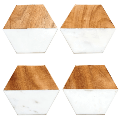 Wood Hexagon Coasters, Set of 4 - One Amazing Find: Creative Home Market