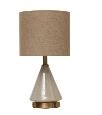 Glass Table Lamp with Linen Shade - One Amazing Find: Creative Home Market