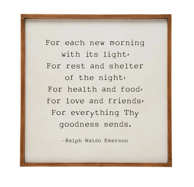 Wood Framed Wall Décor "For Each New Morning" - One Amazing Find: Creative Home Market
