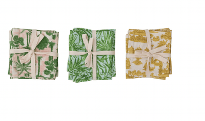 Cotton Printed Cocktail Napkins with Pattern, Set of 4 - One Amazing Find: Creative Home Market