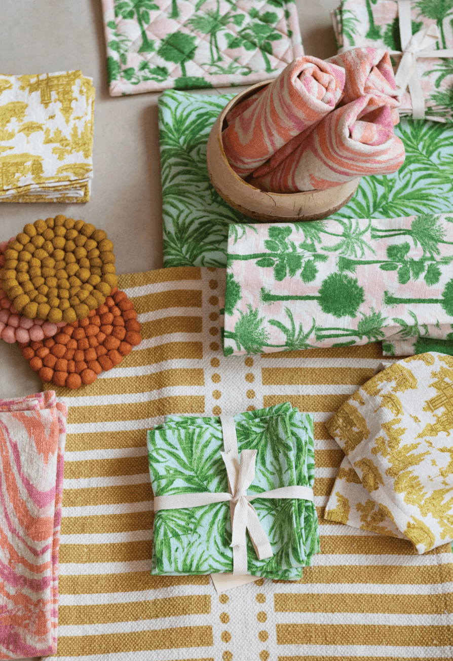 Cotton Printed Cocktail Napkins with Pattern, Set of 4 - One Amazing Find: Creative Home Market