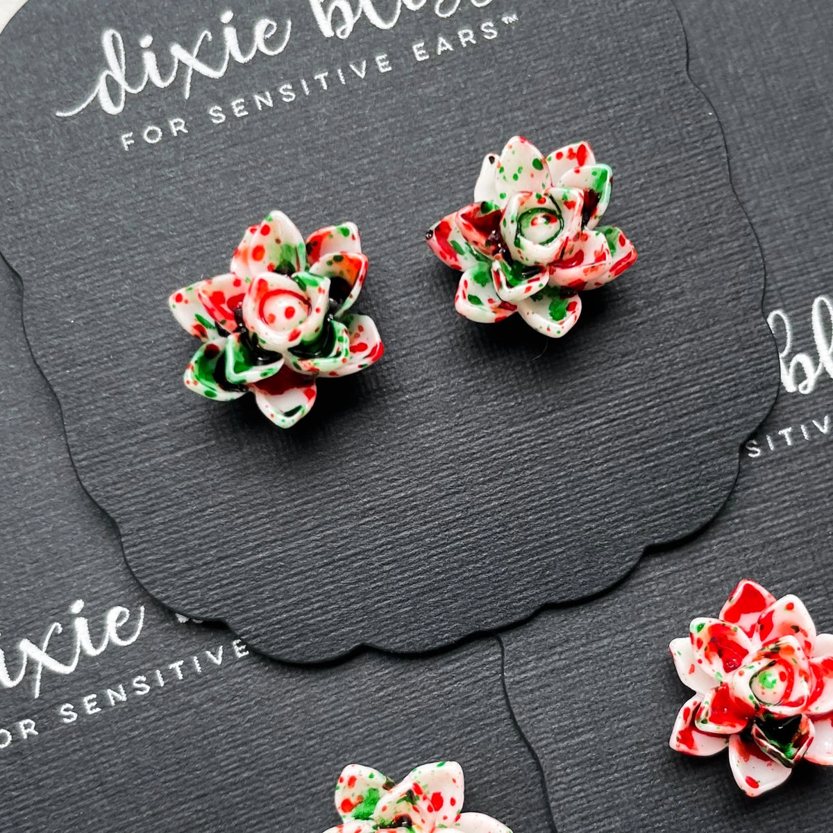 Dixie Bliss Yuletide Succulents Earrings - Each Pattern Varies