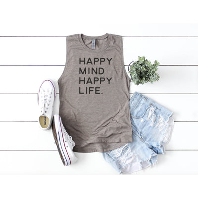 Happy Mind Happy Life Festival Muscle Tank Top - One Amazing Find: Creative Home Market