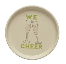 5" Round Stoneware Plate with Holiday Icon and Words, 8 Styles - One Amazing Find: Creative Home Market