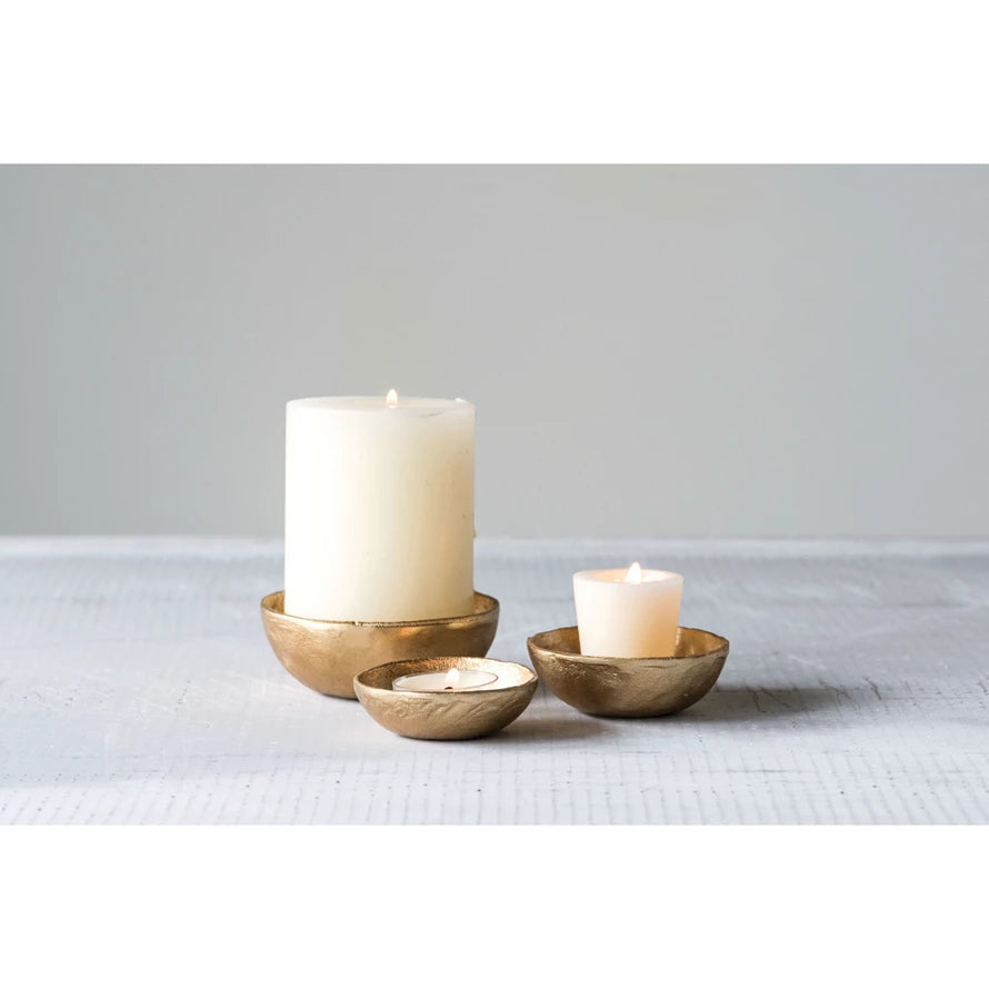 Set of 3 Decorative Cast Aluminum Bowls