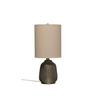 Terracotta Table Lamp with Linen Shade with Glaze - One Amazing Find: Creative Home Market