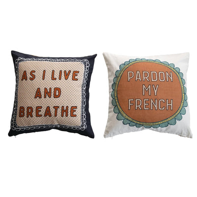 Embroidered Printed Pillow with Saying - One Amazing Find: Creative Home Market