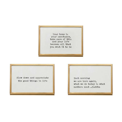 Metal & Glass Frame w/ Easel & Saying,6"W x 4"H - One Amazing Find: Creative Home Market