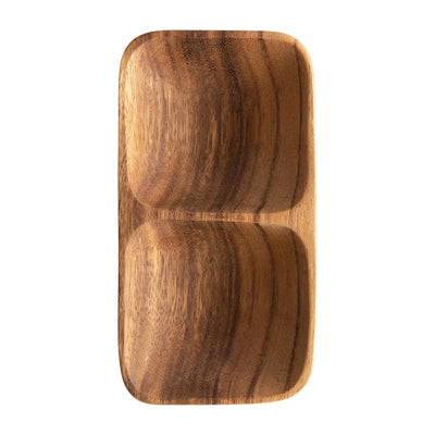 Acacia Wood Tray with 2 Sections - One Amazing Find: Creative Home Market