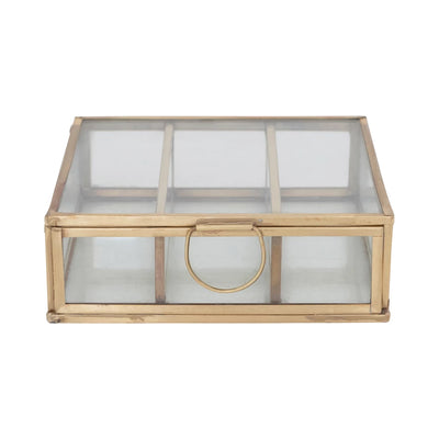 Metal and Glass Box with 3 Compartments, Brass Finish - One Amazing Find: Creative Home Market