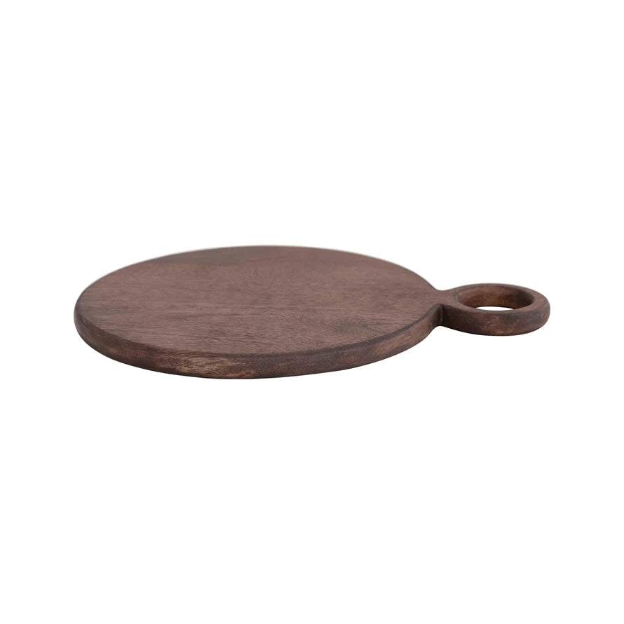 Walnut Finish Mango Wood Cheese/Cutting Board with Handle