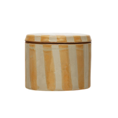 Stoneware Canister with Stripes, Reactive Glaze - One Amazing Find: Creative Home Market