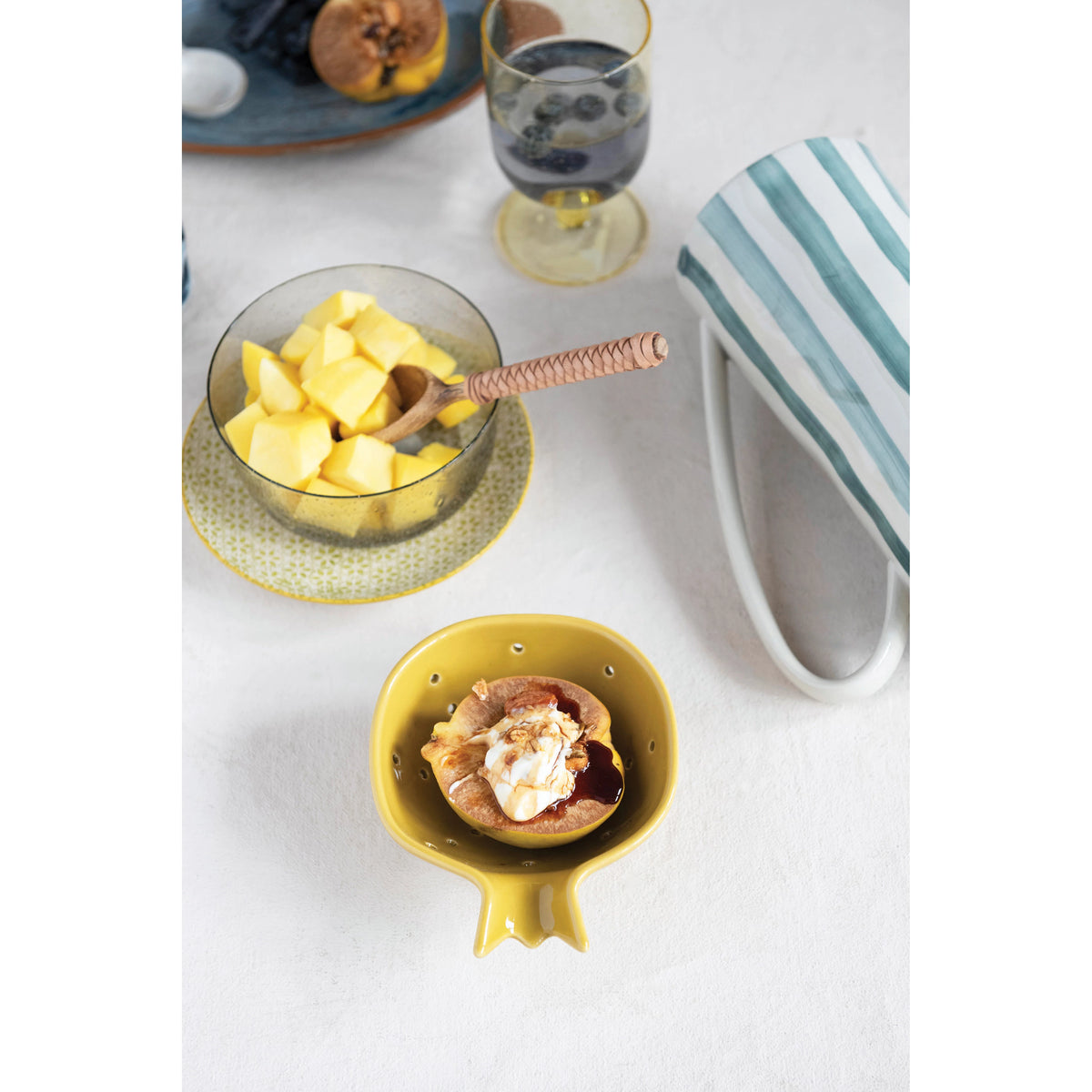 Stoneware Blueberry Bowl with Handle - One Amazing Find: Creative Home Market